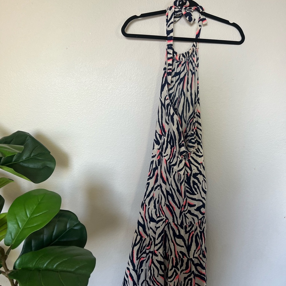 Poet Couture Zebra Print Halter Maxi Dress - Picture 2 of 5